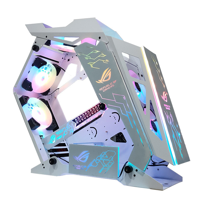 (Single shot does not send) play Jia Xiao cafe e-sports water-cooled full-side transparent chassis custom light board with RGB cool fan