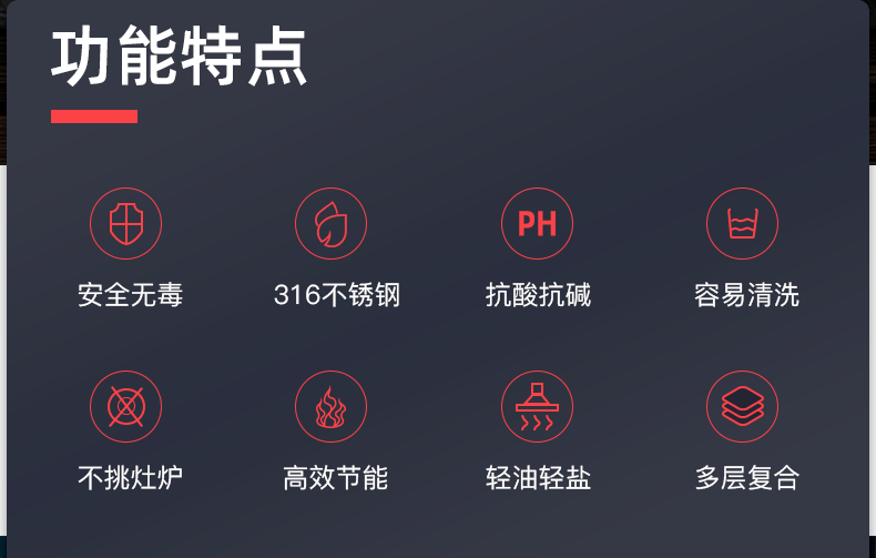 德国 HONG FAIR 316不锈钢不粘锅 30cm 少油烟 图2