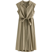 Single-bundle plus-size womens clothing (double version and two colors) temperament and fashionable commuting sleeveless waist dress summer new skirt