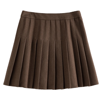 Single-bunch plus size womens gentle mocha style skirt for women with autumn and winter fat MM pear-shaped figure pleated skirt
