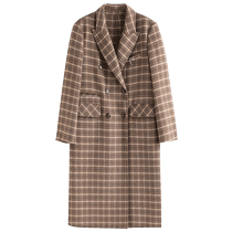 Single bundle large size womens straight suit collar double-sided woolen coat for women slightly fat MM autumn and winter coat