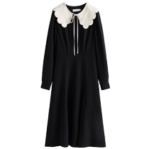 Single bundle plus size womens French sweet dress womens winter new slightly fat MM removable petal collar bottoming skirt