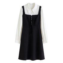 One-piece plus size womens clothing (dress clearance collection) 2024 autumn and winter temperament commuting casual dress