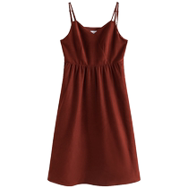 Single bundle plus size womens French sweet red suspender dress winter new slightly fat mm waist slimming bottoming skirt