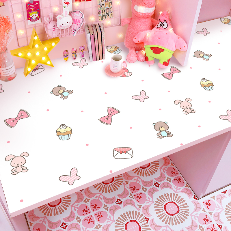 Cute cartoon anime desktop tablecloth stickers self-adhesive table ins girl students waterproof and oil-proof