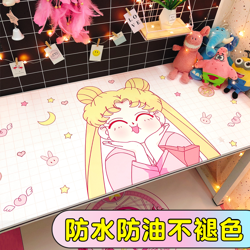 Girl heart room layout desktop sticker desk Net red Cartoon Cartoon waterproof self-adhesive countertop desktop renovation