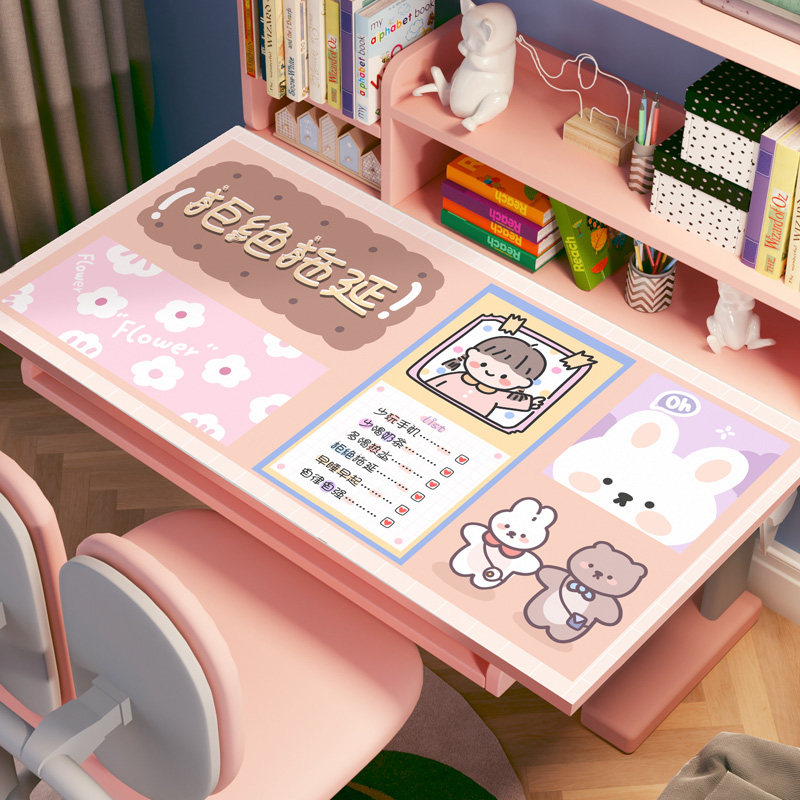 Cartoon girl ins wind study special desk leather table pad children's desk waterproof and oil-proof tablecloth customization
