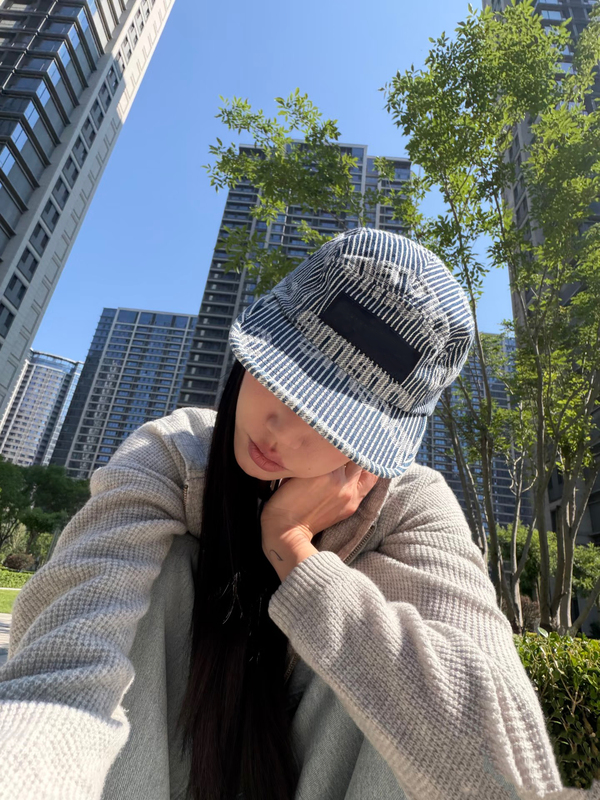 Dead Leaf 2026Fw Retro Jacquard Logo All-Over Printed Denim Five-Panel Hat, Versatile for All Seasons
