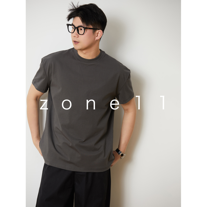 Zone11 Summer 2025 “Solid Color Regular Shoulder Short Sleeve T-Shirt Trendy Versatile Japanese American Style Regular Inner Layer Ww25”