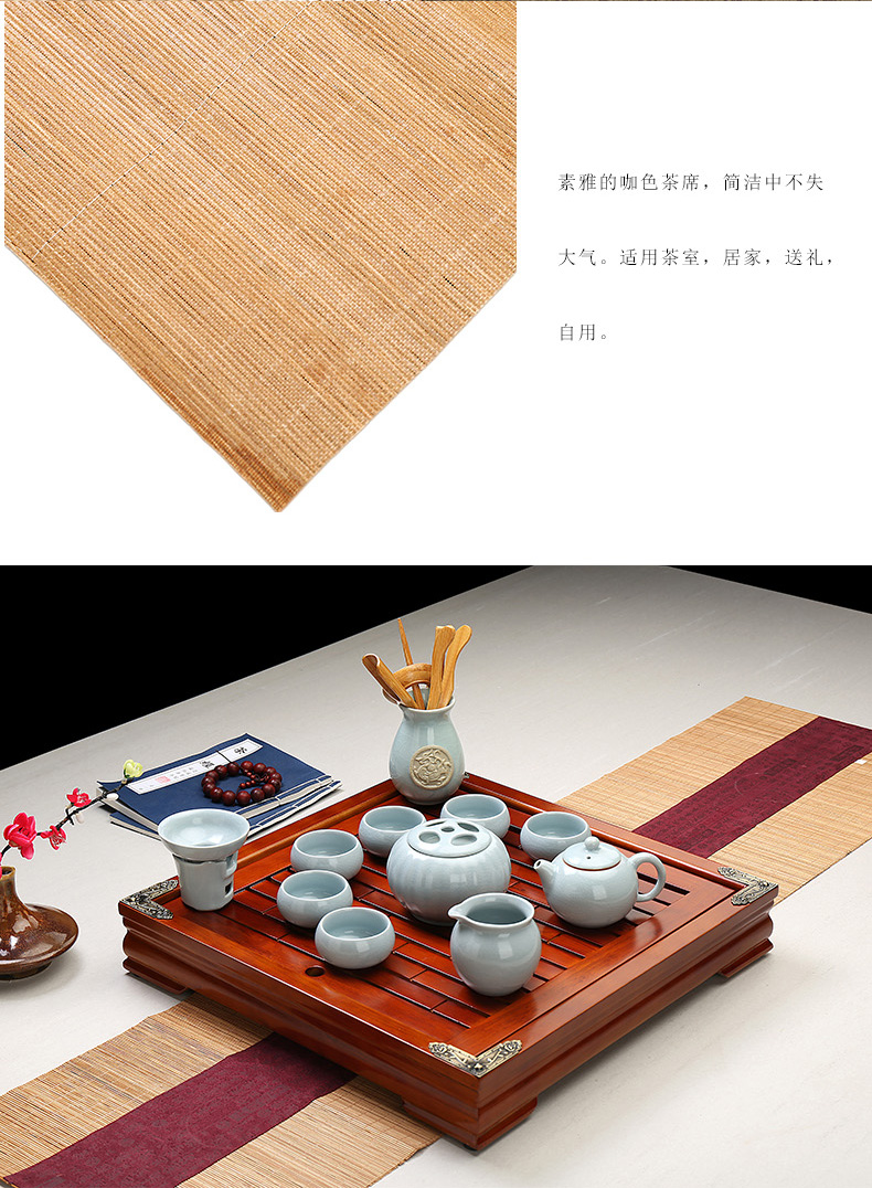 Mat kung fu tea table tea zen tea accessories bamboo cotton cloth art tea table flag hanging dry mercifully bamboo Mat