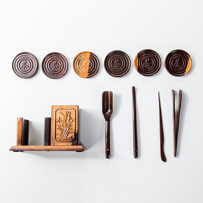 Tea six gentleman suit ebony wood kung fu Tea Tea Tea tray Tea table furnishing articles with zero accessories