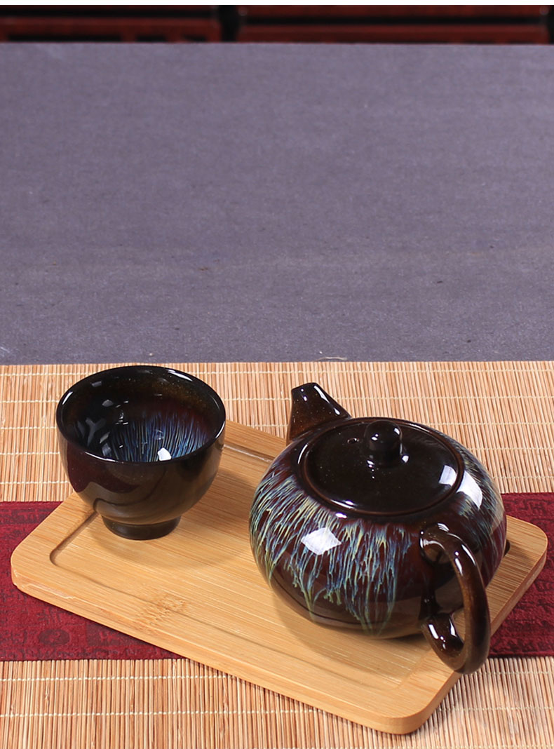 Bamboo tea tray household rectangle tea saucer sets wood pallet wood for contracted Japanese ceramic tea set Bamboo pallets