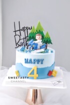 Cartoon cute motorcycle little Prince baking decorations cake ornaments car car resin ornaments