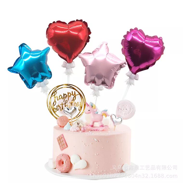 Aluminum foil aluminum film cake decoration Balloon birthday party dessert table layout Baking cake decoration decoration