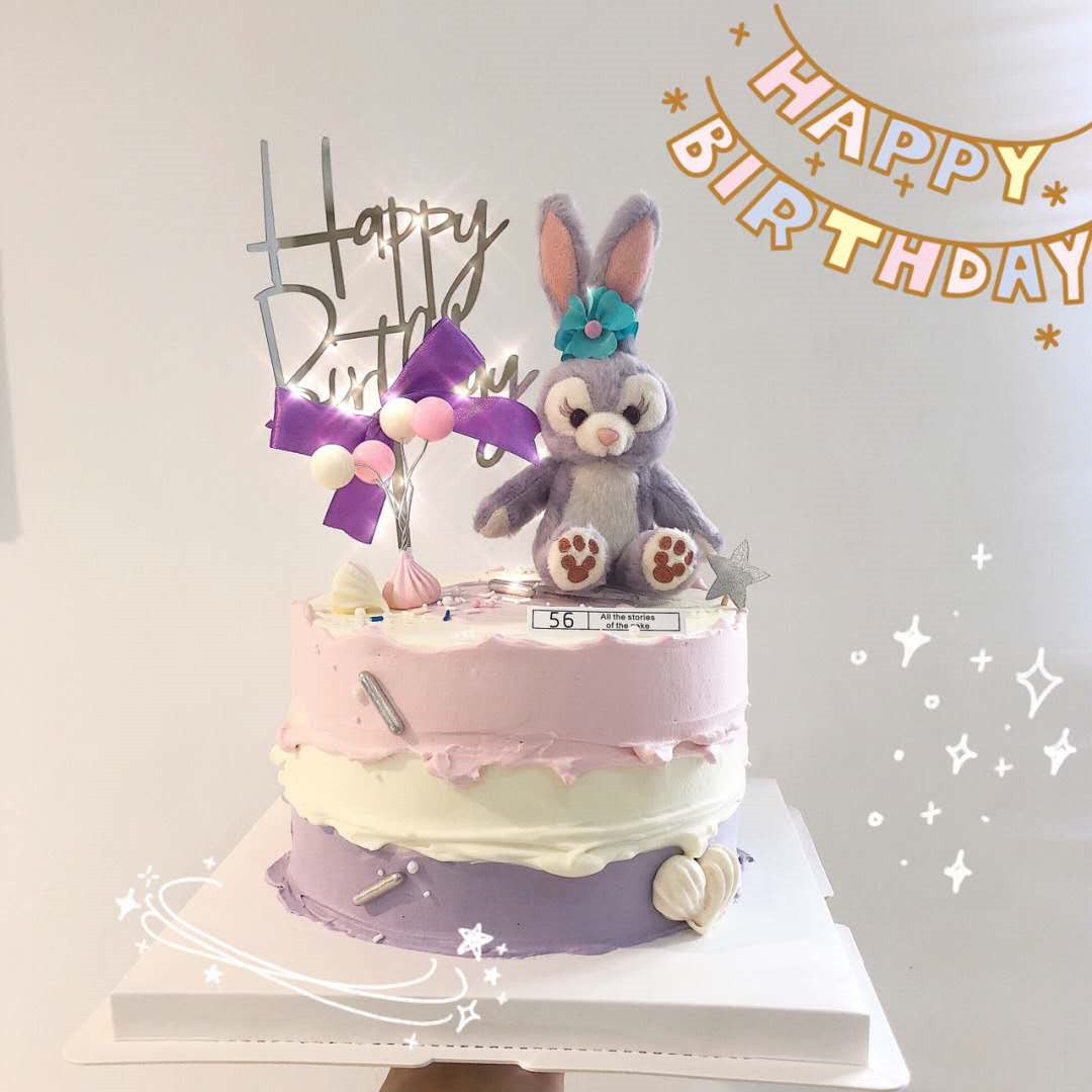 Net Red Plush Rabbit Star Delu Birthday Cake Swing Piece Rabbit Sitting Rabbit Cake Decoration Plush Paparazzi Hanging