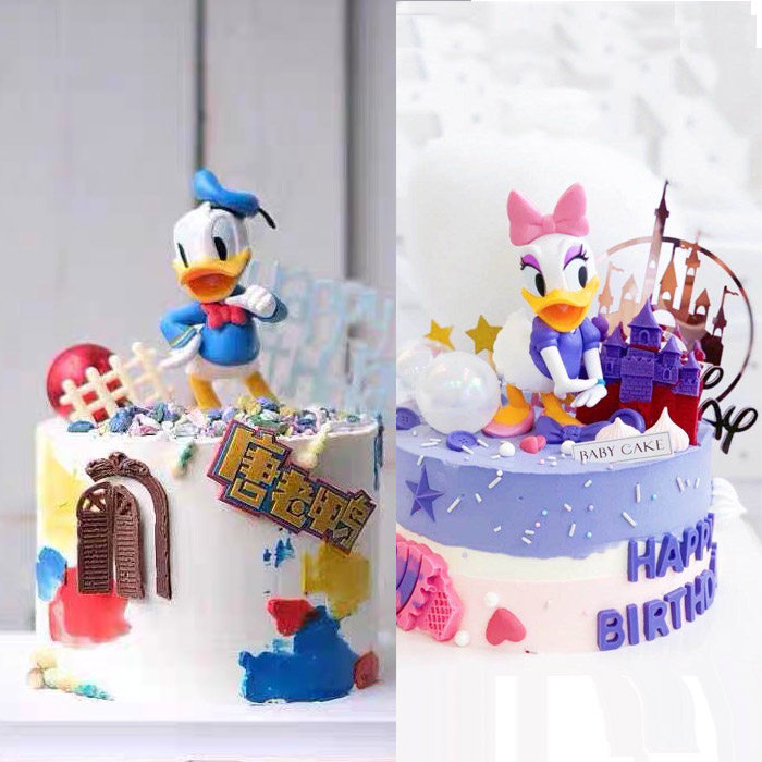 Baked cake decoration Standing Donald duck cake ornament children's birthday cake decoration