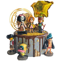 One Piece Lufei Zorro Dessert Taiwan Birthday Cake Decoration Frozen Carousel Embankment Flag