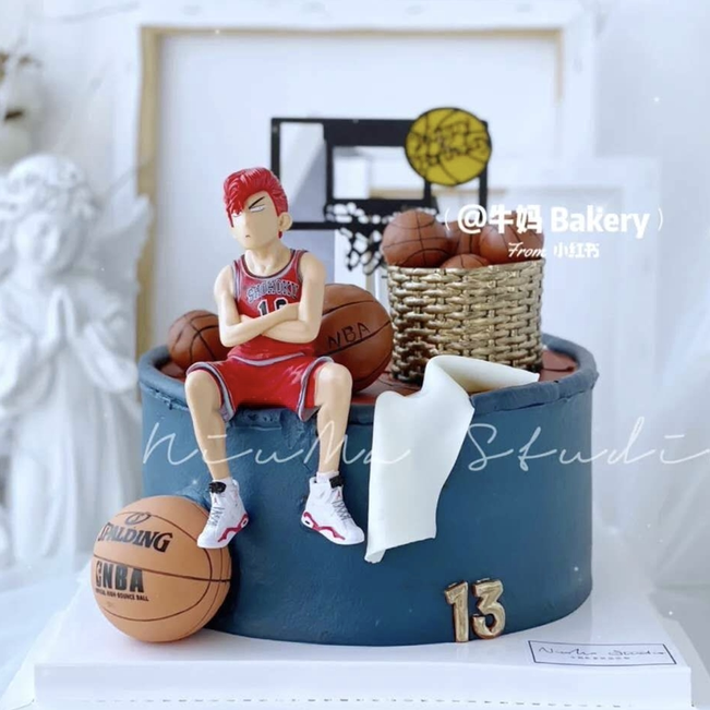Cake Decoration Dolls Sneakers Basketball Football Themed Plastic Drop Glue Plug-in Inserts Guys Birthday Cake Hem