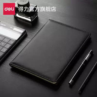 Deli 7901 business simple thick notepad a5 notebook diary leather noodle book office stationery college students meeting record book book postgraduate entrance examination hand book art exquisite art