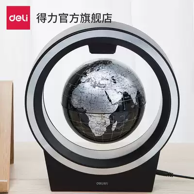 Del 2223 Maglev Globe Luminous Self-rotation Student Teaching Office Exhibition Living Room Decoration Desk Decoration Creative Gifts Art Living Room Ornaments Black Technology