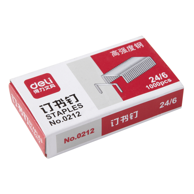 得力12号订书钉 0212高强度钢订书钉 订书针 24/6常用规格 1盒装 得力12号订书钉 0212高强度钢订书钉 订书针 24/6常用规格 1盒装