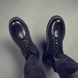 Martens, универсальная высокая обувь в английском стиле для мальчиков, ботинки, сапоги, в британском стиле, большой размер, из натуральной кожи