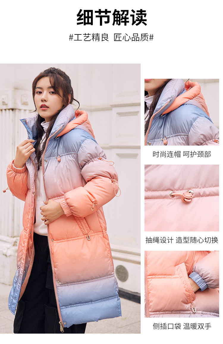 波司登旗下 冰洁 女士渐变色短款时尚羽绒服 90%含绒量 图4