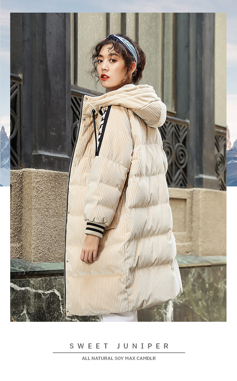 波司登旗下 冰洁 女士丝绒面料 加厚中长款羽绒服 90%含绒量 图8