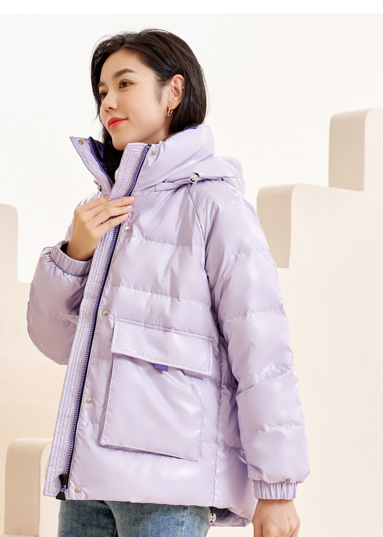 冰洁 21年新款 女子潮流亮面羽绒服 图18