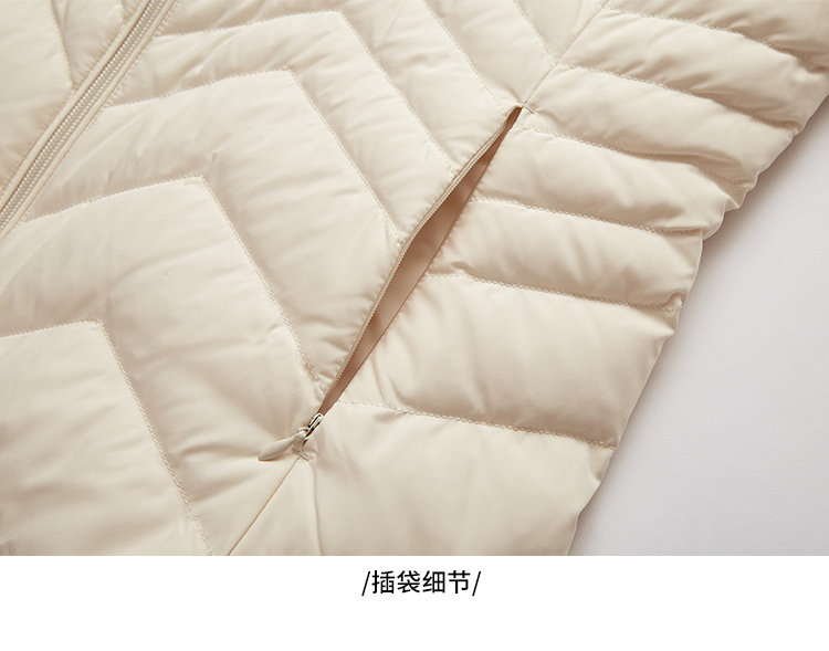 冰洁 19年新款 女士韩版修身 中长款羽绒服 图12