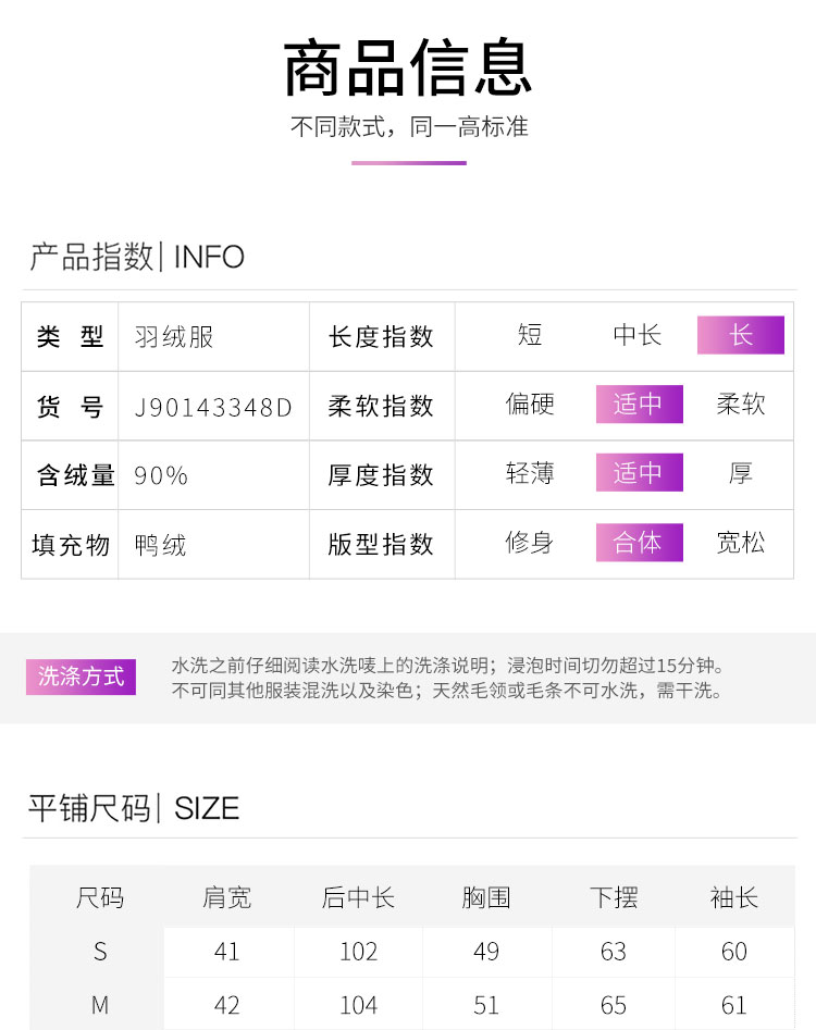 波司登旗下 冰洁 女士修身过膝款 狐狸毛领羽绒服 90%含绒量 图6