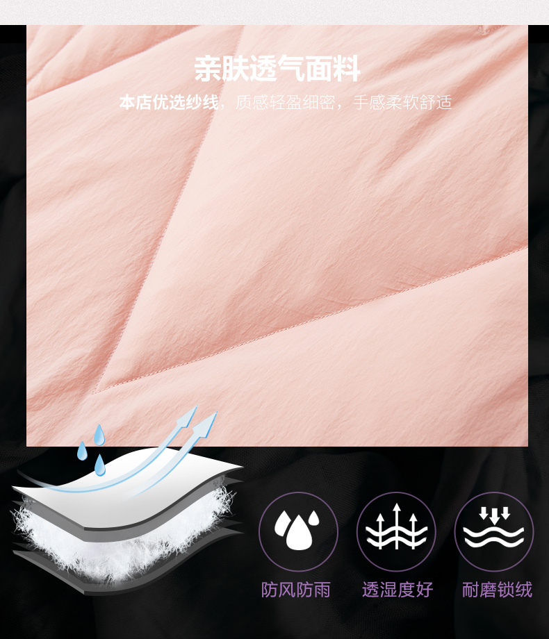 波司登旗下 冰洁 女士印花中长款羽绒服 90%白鸭绒 图4