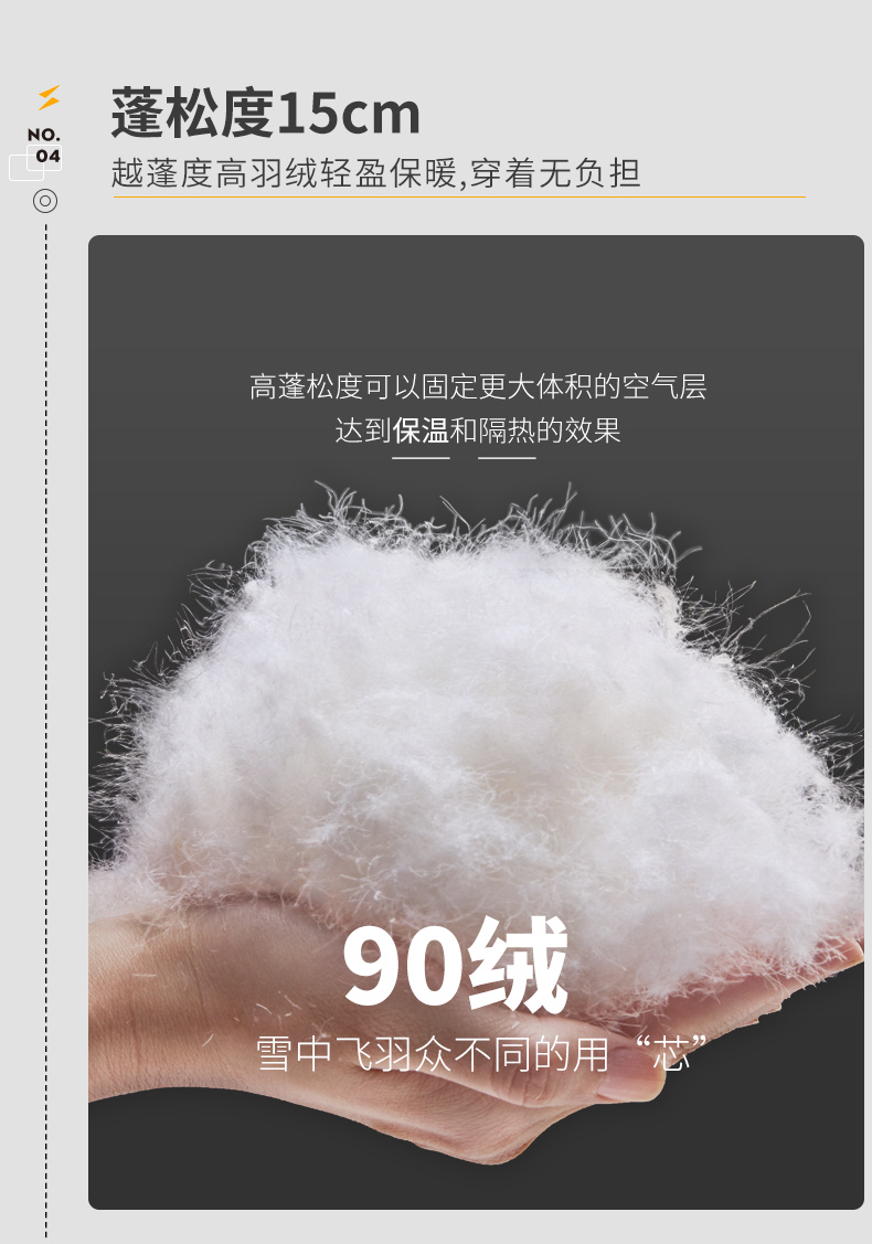 雪中飞 女士修身中长款 过膝连帽羽绒服 图5