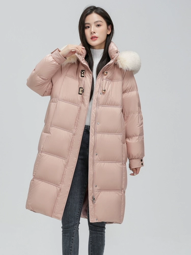 Демисезонный длинный утепленный удерживающий тепло свежий милый пуховик, средней длины