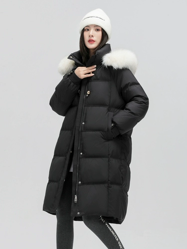Демисезонный длинный утепленный удерживающий тепло свежий милый пуховик, средней длины