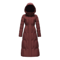 Flying in the Snow 2024 new autumn and winter womens long down jacket hooded temperament mothers style over the knee thickened waist warm