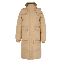 Flying in the Snow 2023 Autumn and Winter New Hooded Stand Collar Mid-Length Womens Down Jacket with Cuffs Windproof Thickened and Warm