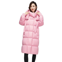 Flying in the Snow 2024 Autumn and Winter New Womens Long Down Jacket Removable Hat Thickened Warmth Fashion Straight Korean Version