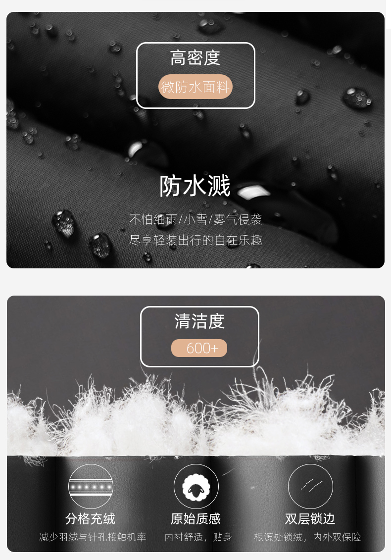 雪中飞 男士 立领短款羽绒马甲 图6