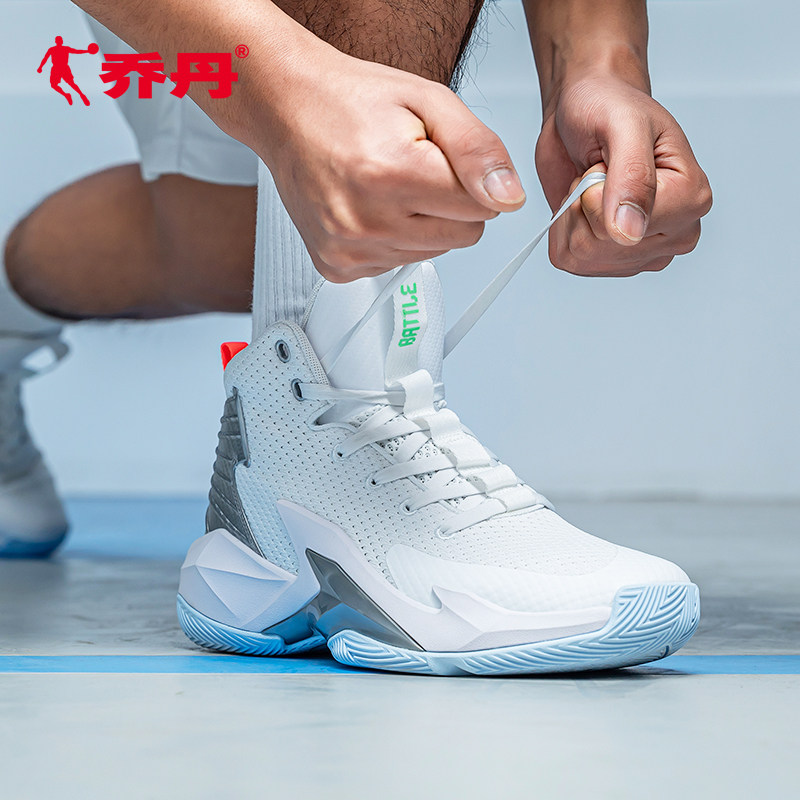 Jordan Basketball Shoes Men's Shoes Summer Sneakers Breathable Net Face White High Cylinder War Boots Students Real Fight Abrasion Resistant Sneakers