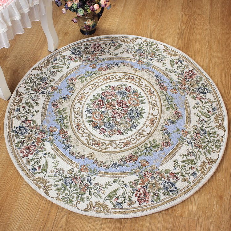 American country carpet living room coffee table bedroom round computer chair cushion swivel chair cushion European pastoral carpet Mediterranean