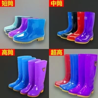 Giày ấm cho người lớn giày đi mưa mùa đông Giày đi mưa nữ không thấm nước ống ngắn trong ống cao cộng với nhung cộng với giày cao su cotton thời trang chống trượt ủng nữ đi mưa 