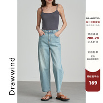 Painting Wind Drawwind Straight Drum Thin style Light Jeans Womens Summer 2024 New High Waist Display Slim