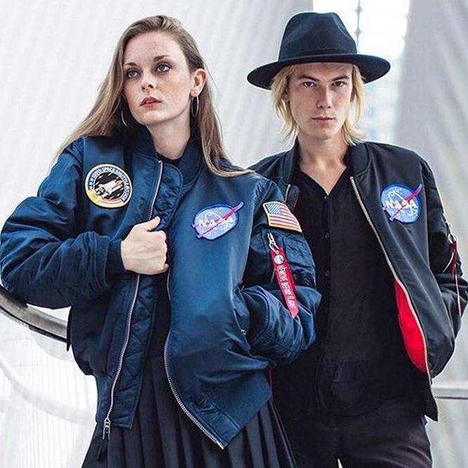 Brand New Authentic American Alpha Ma1 Flight Jacket Apollo Nasa Space Agency Coat Outdoor Cotton Clothing