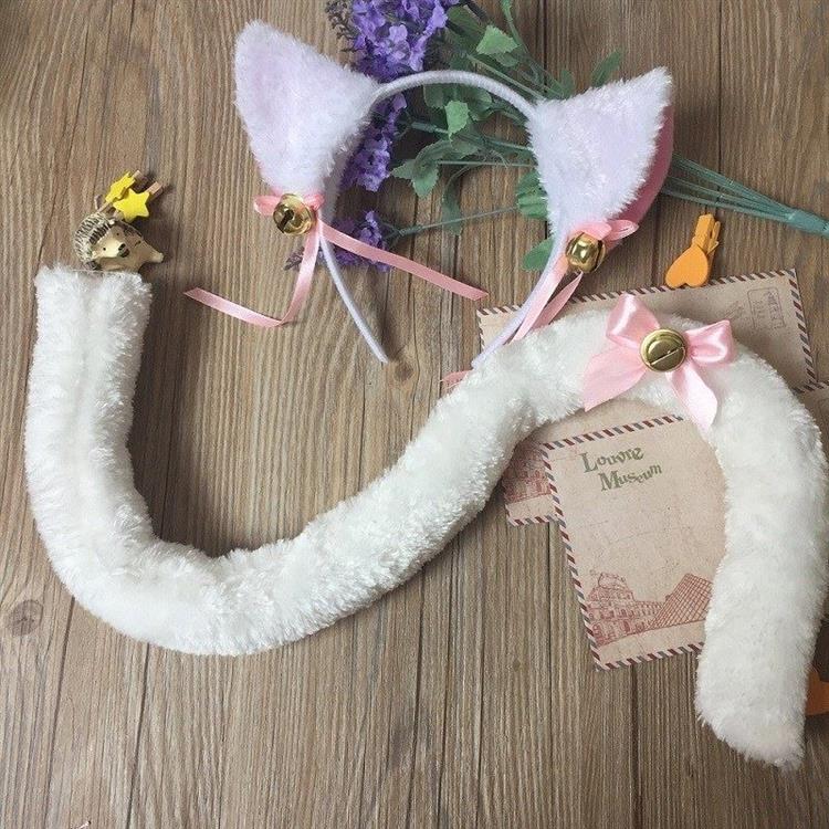 Mèo kẹp tóc cosplay mèo tai mũ trùm đầu hầu gái kẹp tóc chuông mèo đuôi mèo vuốt cổ headband - Cosplay cosplay 18