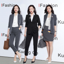 Career Suit Women 2022 Springtime Temperament Fashion Suit Suit OL West Suit Interview Positive for Korean version of work clothes