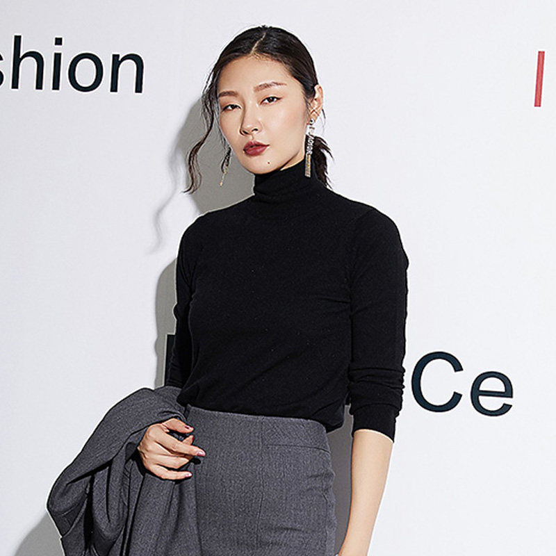 Net red sweater woman loose long sleeve high collar wool sweatshirt spring overfire female cashmere shirt ins new