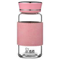 HEENOOR glass single layer thickened cute womens floral tea cup small simple fresh water cup 3194