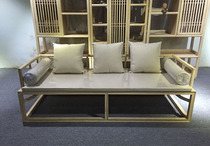 New Chinese zen ash wood Arhat bed living room three paint-free sofa chair Bed and breakfast hotel teahouse custom furniture