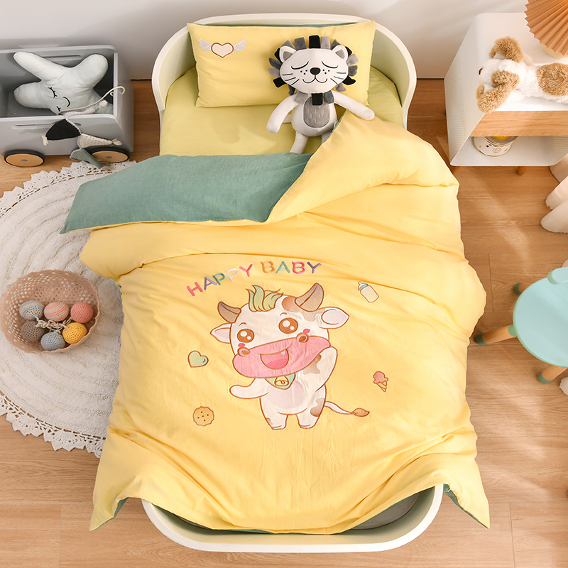 Kindergarten Quilt Three Sets Afternoon Nap Washed Cotton Children A Class Pure Cotton Quilt Cover Full Cotton Baby Entrance Garden Six Sets